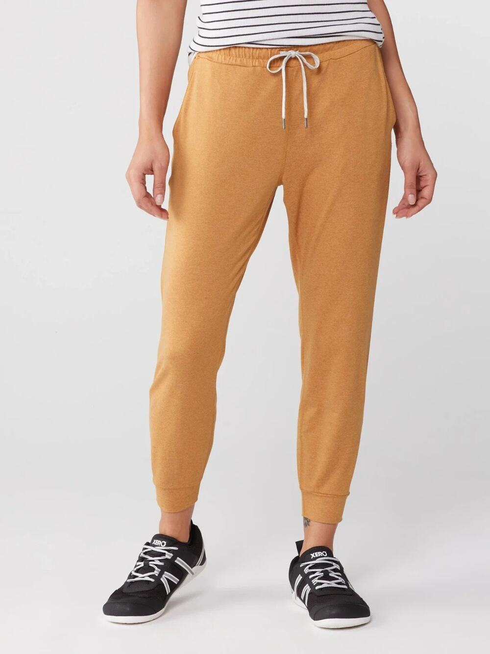 Vouri Performance Jogger Pants Flax Heather Orange Womens Small